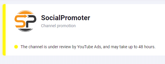 Prodvigate YouTube campaign test - The channel is under review by YouTube Ads