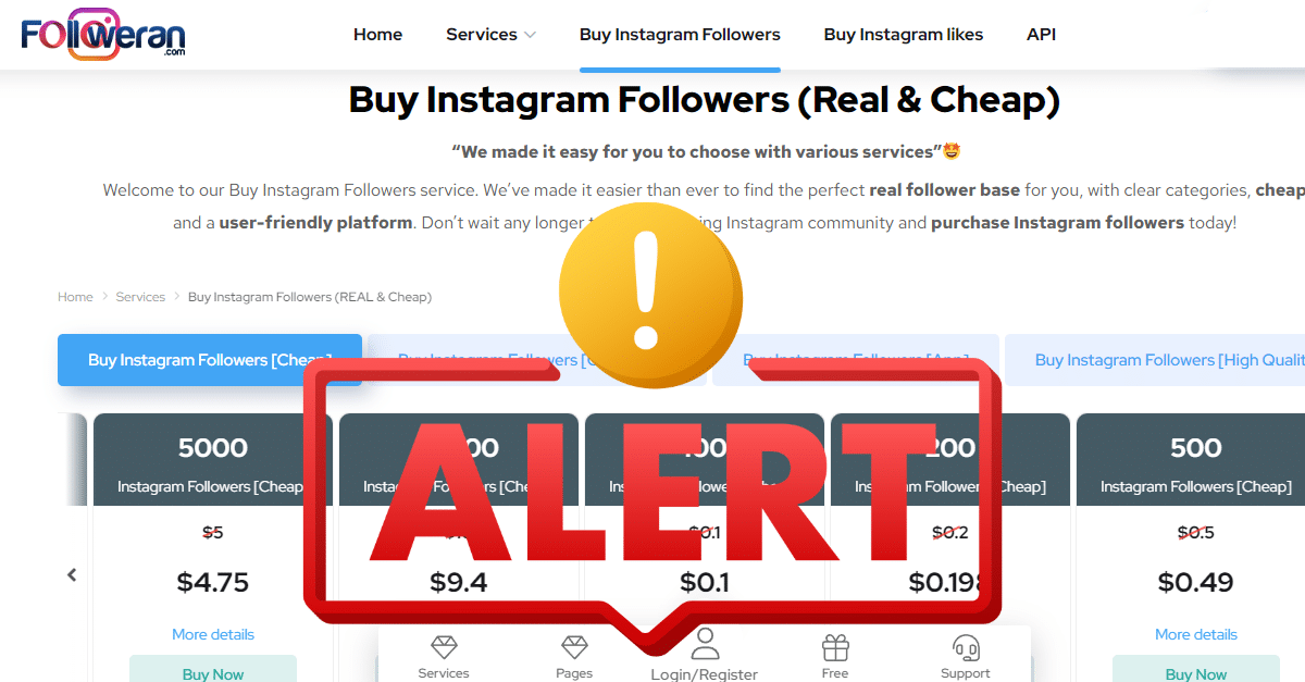 Followeran Review - Very Bad Fake Instagram Followers