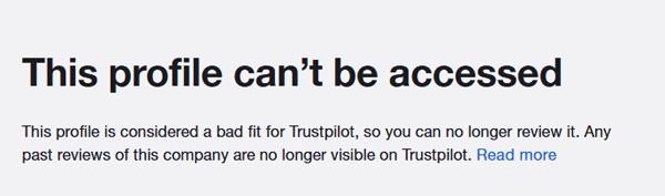 Trollishy Users Rating - Trollishlly Site page suspended on TrustPilot