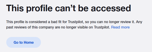 SocialFansGeekTrustPilot page suspended