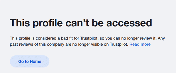 YTViews.in TrustPilot page banned