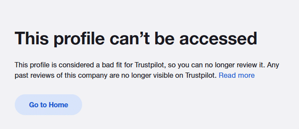 Zeru (Zeru.com) TrustPilot page suspended